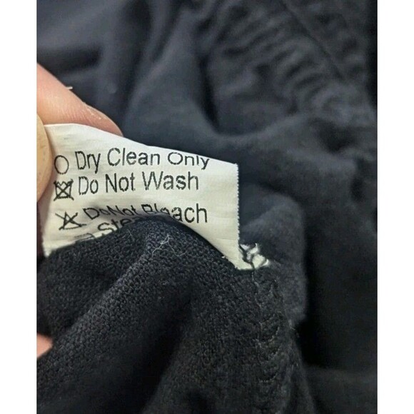 Sleeveless Smock Top Black Linen Blend Wide Leg Jumpsuit Size M - Picture 5 of 6